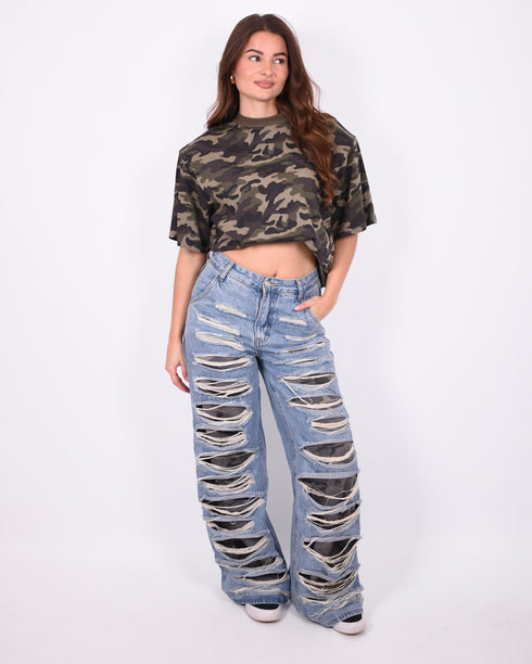 ripped camo jeans