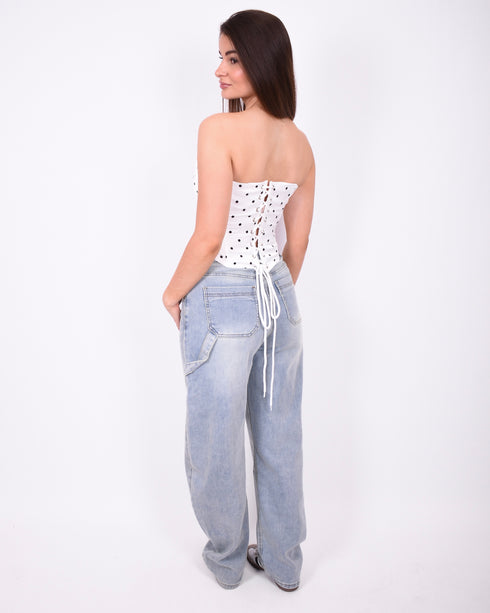 carpenter balloon stretch jeans blue