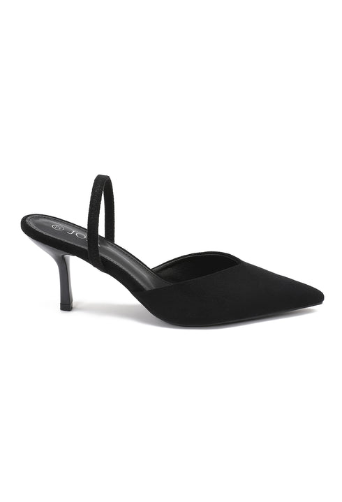 suede kitten heels black