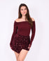 sequin stretch skort bordeaux