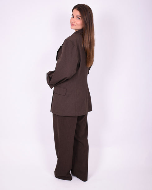 katy oversized blazer brown