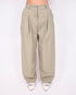 Pleated button pantalon green