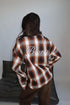 priority checked snatch blouse brown