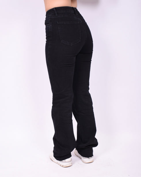 tall wide leg stretch jeans black
