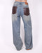Leather pocket vintage jeans