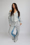 priority denim patch tracksuit light grey