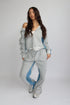 priority denim patch tracksuit light grey