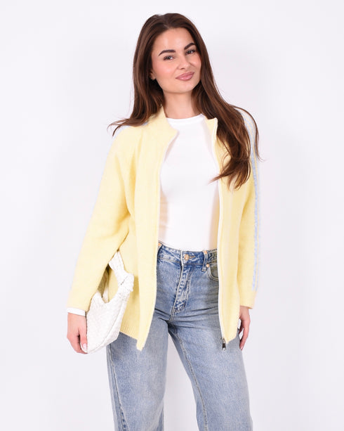 striped knit vest yellow