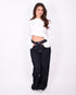 wide leg stretch jeans dark blue