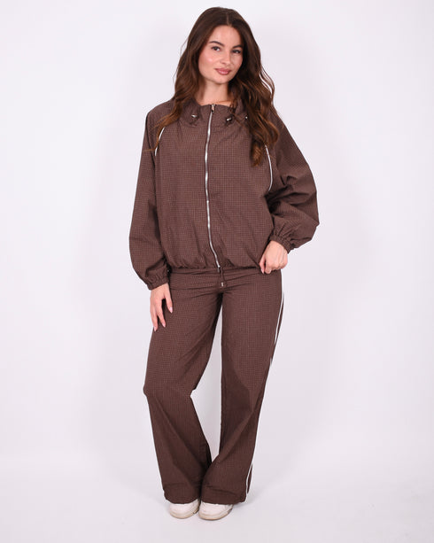 Jenna checkered jacket brown