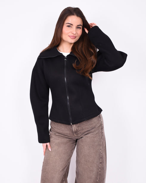 Jessy zip Cardigan black
