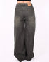 Button wide leg jeans dark green