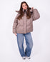 puffer coat taupe