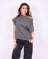 Off shoulder knit top grey