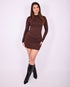 Draped bodycon dress brown