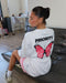 Butterfly longsleeve white/pink