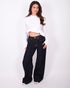 wide leg stretch jeans dark blue