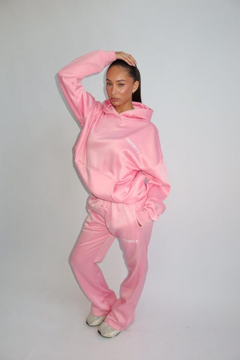 Priority sporty logo tracksuit pink