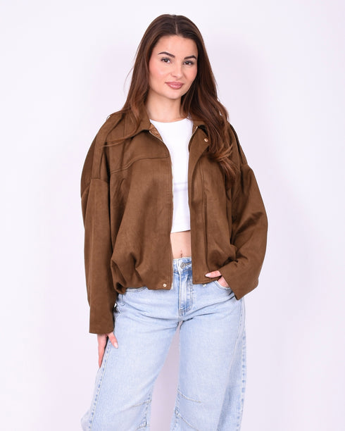 Suède bomber jacket camel