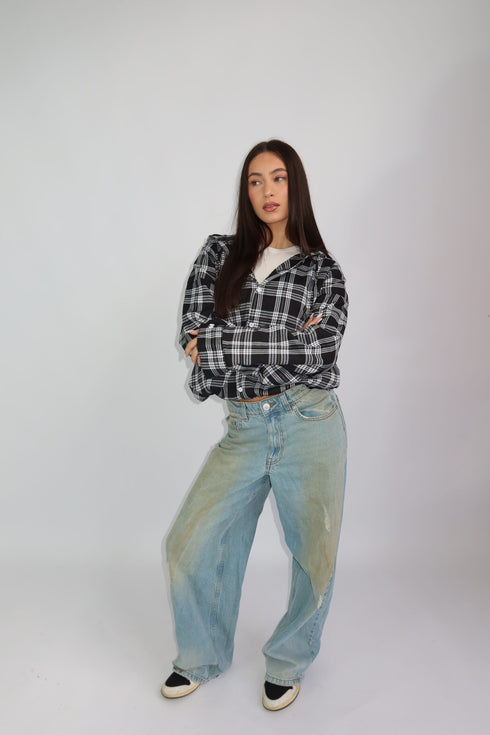 priority checkered jacket black