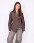 striped wrap blouse brown