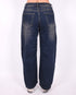 Petit dark blue barrel stretch jeans