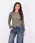 super soft cashmere top green