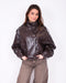 statement leather jacket brown