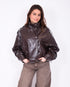 statement leather jacket brown
