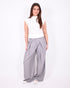 pinstripe pleated pantalon light grey
