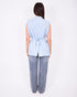 linnen gilet light blue