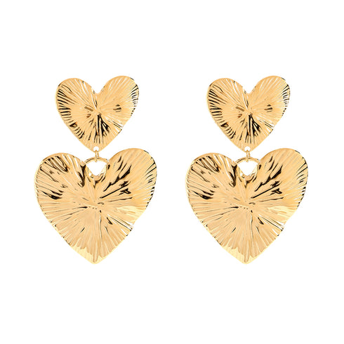 Two hearts earrings