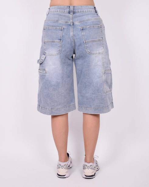 carpenter stretch jort blue