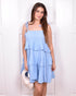 Ruffle dress licht blauw