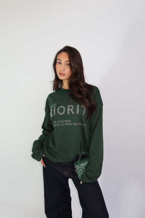 Priority rhinestore longsleeve green