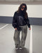 urban braided leather jacket black