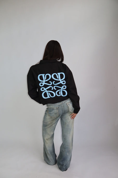 priority monogram windjacket black/blue