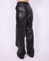 Braided leather pants black