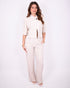 Linnen split blazer set beige