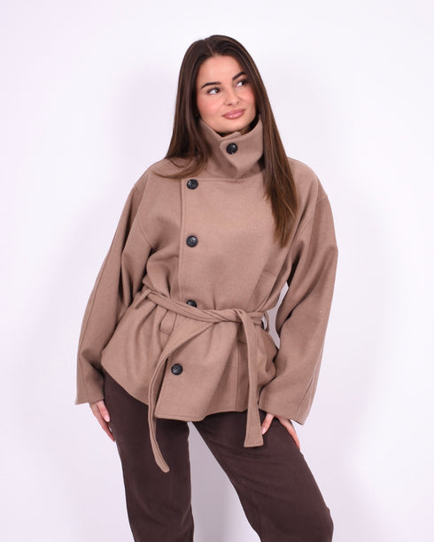 Col trenchcoat taupe