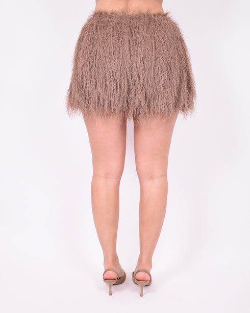 fluffy short taupe