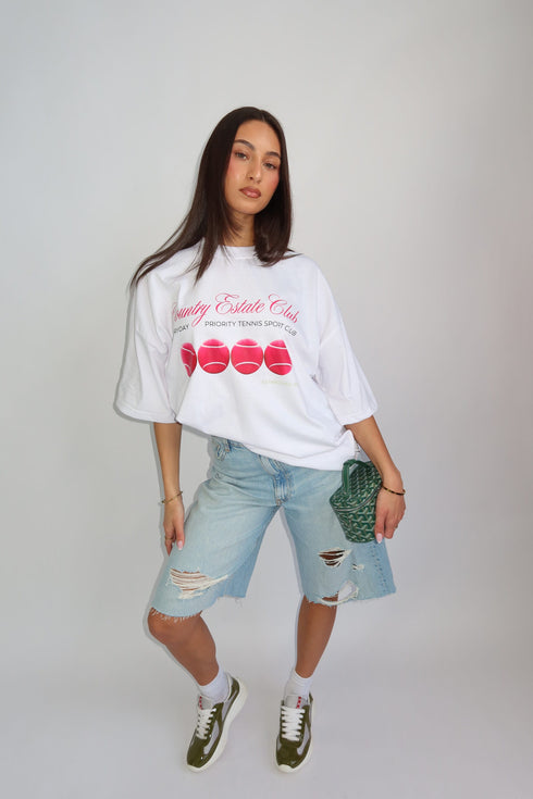 Priority country club tee white