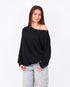 off shoulder studs sweater black