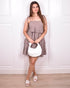Ruffle dress taupe