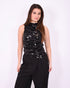 lindy sequin top black