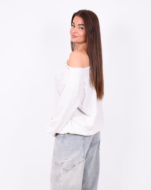 off shoulder sweater light grey