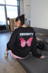 Butterfly long sleeve black/pink