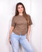 basic snatch tee brown