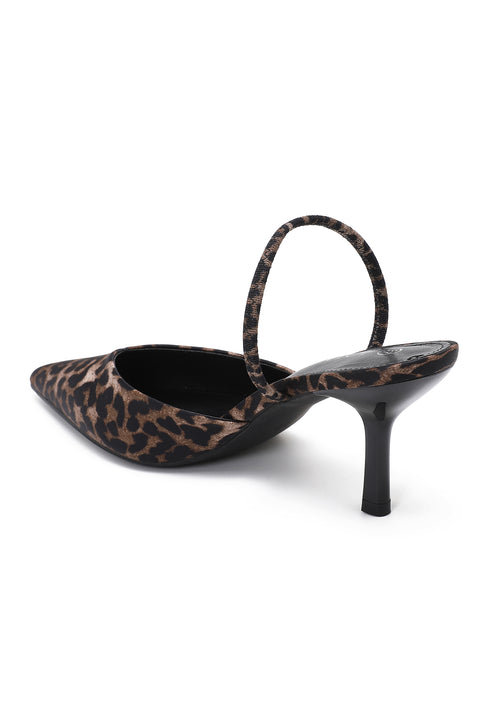 Satin heels Leopard