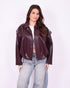 Puffy Leather jacket Bordeaux